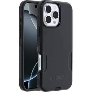 Imagem de OtterBox Capa protetora para celular iPhone 16 Pro Max Commuter Series (preto) Proteção contra quedas de grau militar, compatível com MagSafe, capa de telefone à prova de choque, ajuste fino com bisel