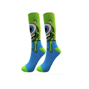 Imagem de Meias Mike Wazowski  Monstros SA  Divertidas Personagem Adulto Unissex