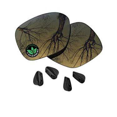 Imagem de Raydi Lentes de reposição de policarbonato e protetores de nariz para óculos de sol Oakley Proxy OO9312 - Bronze Dourado espelhado - Polarizado