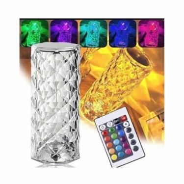 Imagem de Luminária Cristal de Mesa Touch 16 Cores Controle de Lâmpada Por Toque Com Controle Remoto Quarto Cabeceira Sala