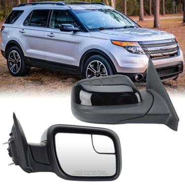 Imagem de MOFOAP Espelho de porta lateral do passageiro direito compatível com Ford Explorer 2011 2012 2013 2014 2015 espelhos com vidro ajustado de energia substitui BB5Z17682NA preto texturizado (3 pinos)