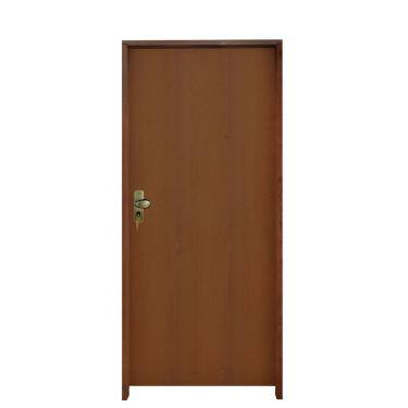 Imagem de Kit Porta Madeira Lisa Padrão Imbuia 1.02 x 2.10 Batente Tauari 14cm Fechadura Externa Lado Direito – Hale