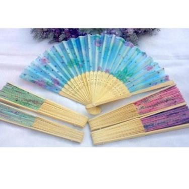 Imagem de Leque Japones  Madeira Bambu Oriental Ornamental Decorativo - WCAN