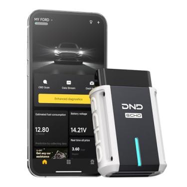 Imagem de DND Echo OBD2 Scanner Bluetooth – Ferramenta de diagnóstico sem fio para todos os sistemas para iOS e Android, leitor de código de carro de verificação da luz do motor, ferramenta de digitalização de