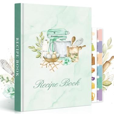 Imagem de Lanpn Diário de receitas em branco para 70 receitas, caderno de culinária vazio B5 impermeável para organizar sua receita familiar, livro de receitas de capa de couro com adesivos para escrever em