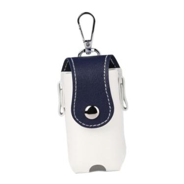 Imagem de Colaxi Bolsa de cintura de bola de golfe para 2 bolas de golfe para homens homens portátil compacto premium premium salão de armazenamento à prova d'água, Branco E Azul