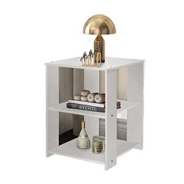 Imagem de Mesa de cabeceira para quarto mesas-de-cabeceira simples de madeira mini pequeno apartamento moderno armário de cabeceira armário de quarto armário econômico criado-mudo mesa de cabeceira (cor: branco