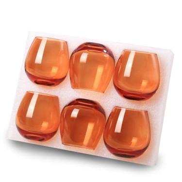 Imagem de Conjunto de taças de vinho coloridas sem haste de 170 a 425 g - Taças de vinho modernas sopradas à mão, vidro de cristal de design europeu para vinho tinto e branco, presentes exclusivos para