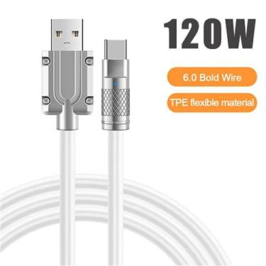 Imagem de Cabo Turbo Usb Tipo C  rápido  Dados 5a 120w - Kapbom, Branco