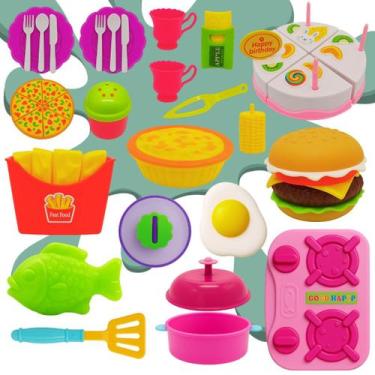 Imagem de Kit Cozinha Completo Brinquedo Infantil Fogão Bolo Crec Crec - Store S