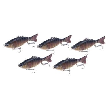 Imagem de kowaku 5 peças iscas de pesca Crankbaits iscas rígidas realistas Swimbaits multiarticuladas para percas, robalos, bagres, lúcios, acessórios de pesca