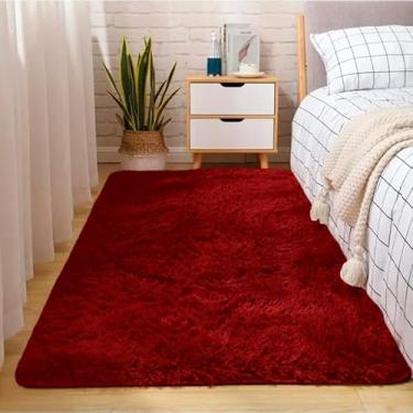 Imagem de Passadeira Felpuda 2,00 X 0,60 Mt Tapete Antiderrapante Peluda (Bordo)