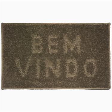Imagem de Tapete J.Serrano Bem vindo Realce 50x80cm Taupe