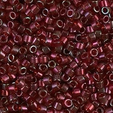 Imagem de Miyuki Contas de sementes Delica 11/0 ouro brilhante Trans vermelho 7,2 gramas DB105