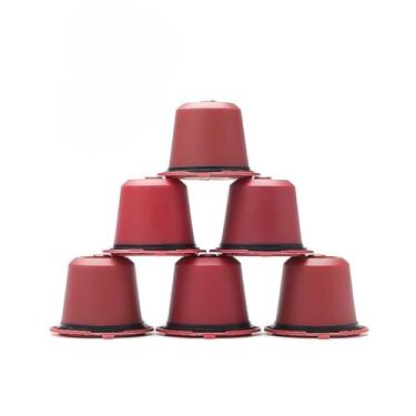 Imagem de 6 CáPsulas ReutilizáVeis E RecarregáVeis, MáQuina De Café Expresso De CáPsulas Com Colher E Pincel(NES-06-red)