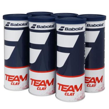 Imagem de Bola de Tênis Babolat Team Clay Tubo em Lata com 3 Bolas Pack com 06 Tubos