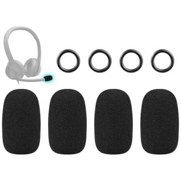 Imagem de SOULWIT 4 Peças De Capa Protetora Espuma Para Microfone Com Filtro Pop Fones Ouvido Logitech H390/G432/G733, Séries G/H/G Pro/Zone, Protetor Contra Vento - Preto