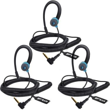 Imagem de HYS Fone de ouvido de 1 pino de 3,5 mm, recebe apenas fone de ouvido compatível com Motorola Hytera Kenwood Vertex Yaesu Walkie Talkie Microfone (BLUE3.5C-3)
