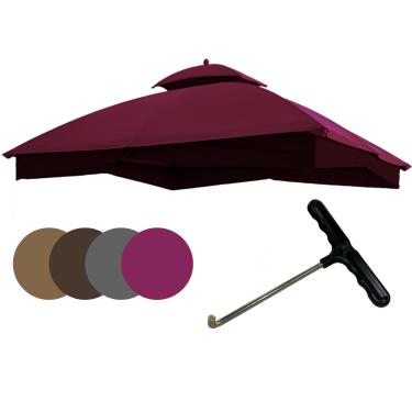 Imagem de EasyLee Cobertura de reposição para gazebo, cobertura superior macia de poliéster duplo Teir 25 x 30 cm #GF-12S004B-1 (Borgonha)