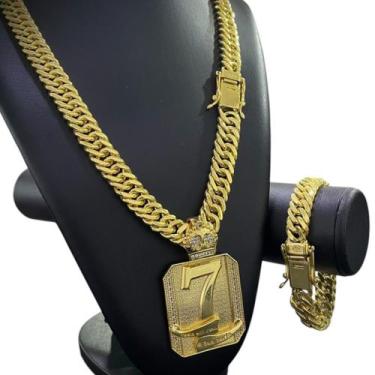 Imagem de Kit Grumet 14mm + Pingente 7 Banhado a Ouro - ToJoia18k