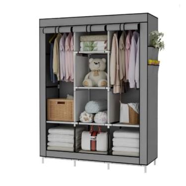 Imagem de Guarda Roupa Dobrável Organizador De Roupas Roupeiro Compacto Desmontável Armário De Quarto