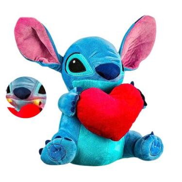 Imagem de Boneco Pelúcia Stitch Com Coração Com Som e Com Luz Disney - Multilase