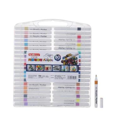 Imagem de Super Estojo Canetinha Profissional 1linha 80 Cores Acrilic - SWEET HO
