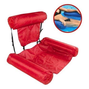 Imagem de Cadeira Poltrona Boia Flutuante Piscina Vermelha Ajustável - Importway