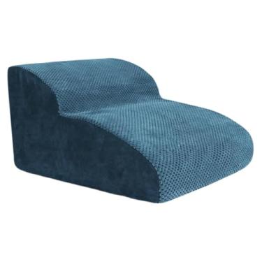 Imagem de Generic Escadas para cães rampa 2 camadas portátil extra larga antiderrapante para cães pequenos e gatos pet passos escada de escalada para cama alta interior, Azul