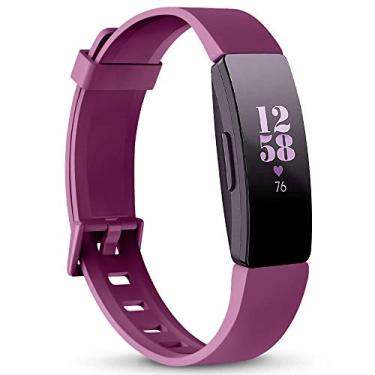 Imagem de Pulseiras de TPU macias AK compatíveis com Fitbit Inspire HR/Fitbit Inspire/Fitbit Ace 2 bandas, pulseiras esportivas à prova d'água para Fitbit Inspire HR Fitness Tracker, Sangria, Small