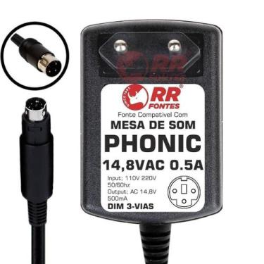 Imagem de Fonte 14,8Vac Para Mesa Mixer Phonic Am55 Am85 Am8Ge Mu1202 - Rrfontes