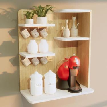 Imagem de Aparador Buffet Suspenso Cantinho do Café Freijó e Branco - Bihouse Mó