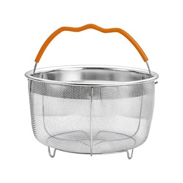 Imagem de REDANT Cesta de vaporizador para acessórios instantâneos de panela de 6 e 8 litros - Coador e escorredor de malha de aço inoxidável para cozinha - Inserção de vaporizador de legumes com alça para