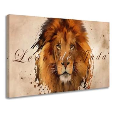 Imagem de Quadro Decorativo/Motivacional - Em Tela tecido Canvas com impressão 4k, Grande, Modelo Luxo - Leão De Judá