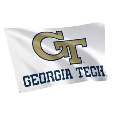 Imagem de Desert Cactus Bandeira Georgia Tech GT - Faixa de jaquetas amarelas de 9,5 x 1,8 m, tecido durável interno/externo, design 100% poliéster (estilo P)