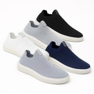 Imagem de Tênis Casual Masculino Knit Sem Cadarço Leve e Confortável Estilo Iate