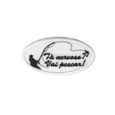 Imagem de Patch Bordado Tá Nervoso Vai Pescar Com Fecho De Contato - Mundo Do Mi