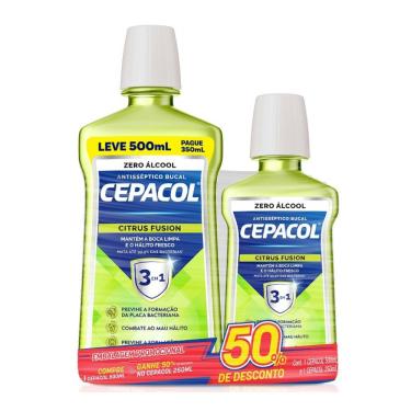 Imagem de Enxaguante Bucal Cepacol 3em1 Citrus Fusion sem Álcool 750ml