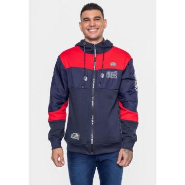 Imagem de Moletom Ecko Canguru Aberto Azul Marinho Masculino Urbano, P