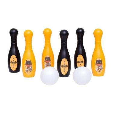 Imagem de Jogo Boliche Batman com 6 Pinos e 2 Bolas Brinquedo Infantil - TOY MAS