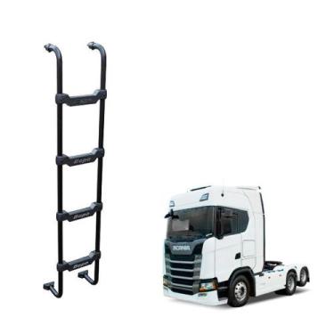 Imagem de Escada Traseira Scania S6 Ntg 2020 2021 2022 4 Degraus Preta - Bepo