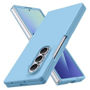 Imagem de YSLBWLE Capa para Samsung Galaxy Z Fold 7, fina e de grau militar, capa protetora rígida à prova de choque PC (azul) 20-zfold7-03