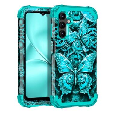 Imagem de LONTECT Capa para Galaxy A15 5G à prova de choque 3 em 1 resistente, híbrida, resistente, resistente a quedas de alto impacto, capa floral para Samsung Galaxy A15 5G 6,5 polegadas 2024, Muran