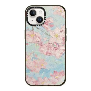 Imagem de CASETiFY Capa Impact para iPhone 14 [Fina / 2,5 m. Proteção contra quedas de grau militar 4X/Compatível com carregamento sem fio] - Yoshino Cherry Blossoms - Preto transparente