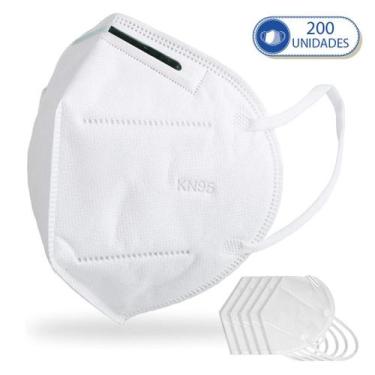 Imagem de 200 Máscara Não Reutilizáveis PFF2 KN95 Para Proteção Facial com Clip 