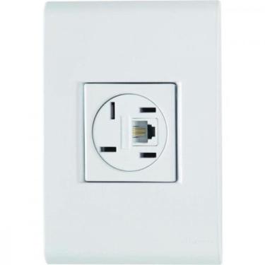 Imagem de Conjunto Tramontina Liz 4X2 Branco Com Placa (1 Tomada Fone+Rj11)  571