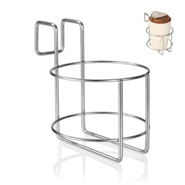 Imagem de Suporte para Copos Cama, 11,2x11,5x14cm Suporte Copos Metal Premium Cabeceira Acessório Prático Garrafa Água Adequado para Beliches Dormitório Automóvel (Prata)