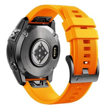 Imagem de Threeeggs Pulseira Garmin Fenix 6, pulseira de relógio de ajuste rápido de 22 mm compatíveis com smartwatch Fenix 5 Plus Fenix 6 Pro Fenix 7 Pro Forerunner 965 955 945 935 (laranja)