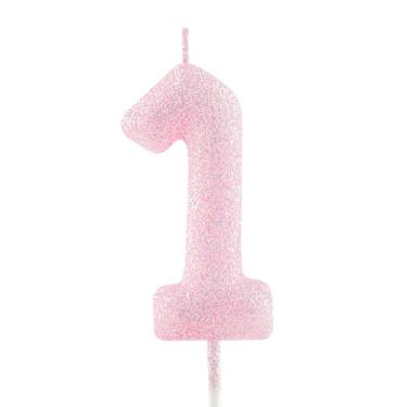 Imagem de Vela de aniversário de 1º aniversário, rosa, número 1, velas luminosas para bolo, decoração de feliz aniversário, para meninas, meninos, mulheres, comemorações, artigos de festa