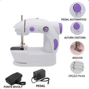 Imagem de Máquina de Costura Portátil para Iniciantes, Fácil de Usar com Pedal -